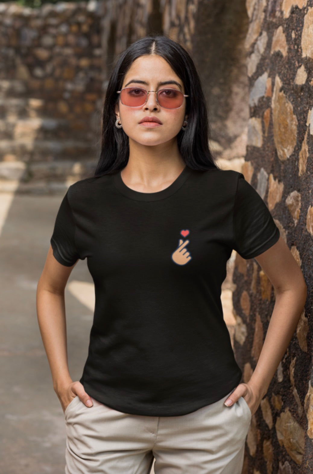 Finger Heart: Korean Women's Tee